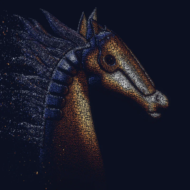 A horse drawn in glyphs